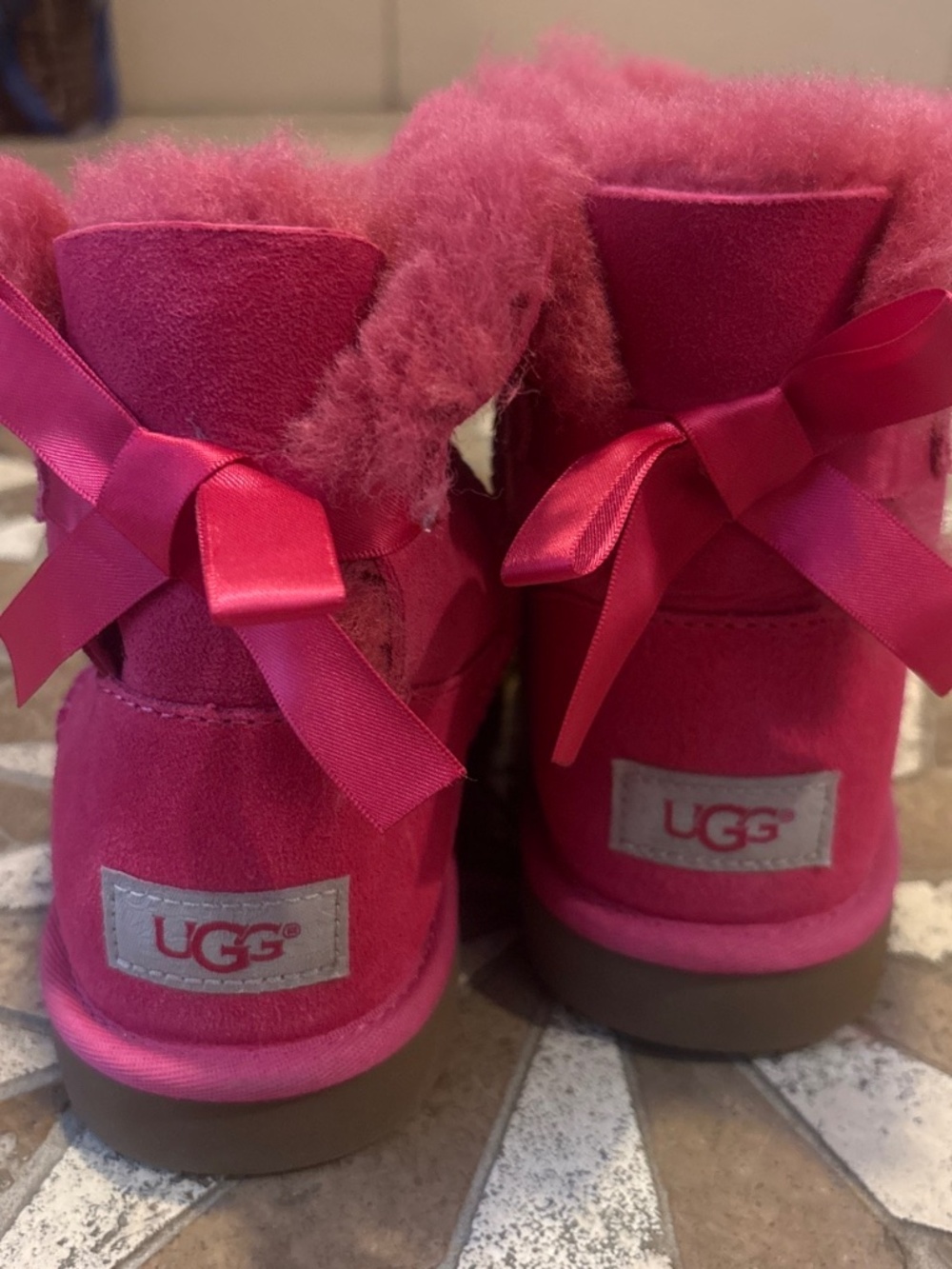 Hot Pink bailey bow II Uggs
